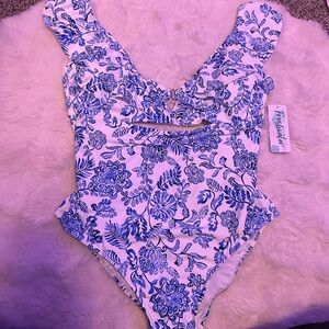 Freshwater Blue Floral One-Piece Swimsuit